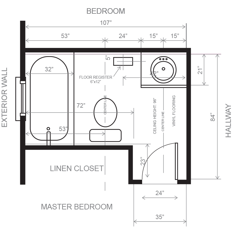 Bathroom Floor Plans With Dimensions Flooring Guide By Cinvex