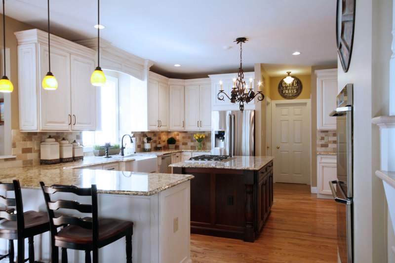 Henry | Transitional Kitchen With Accent Island